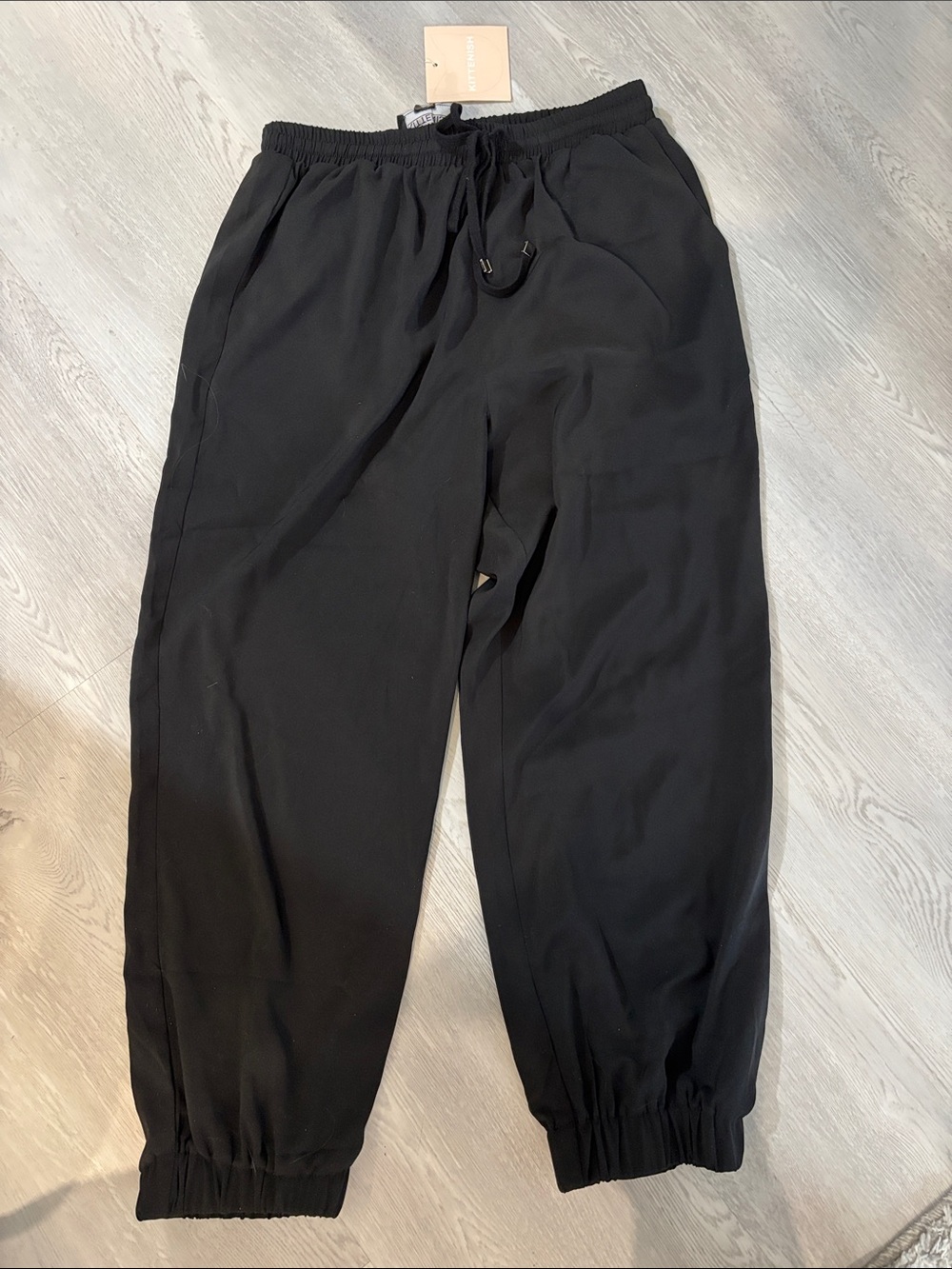 Kittenish woman’s Black Jogger Pants - Elastic Waist, pockets & Cuffed Ankles